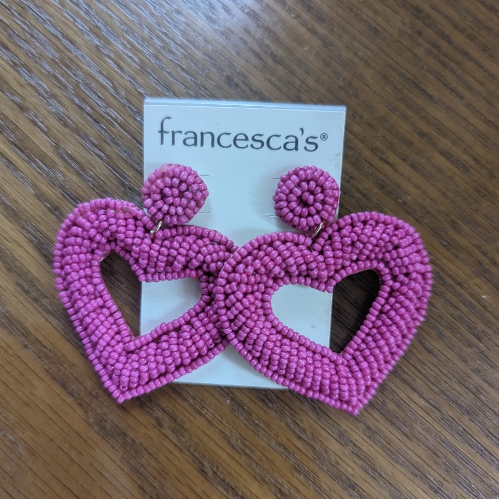 Francesca's heart bead earrings